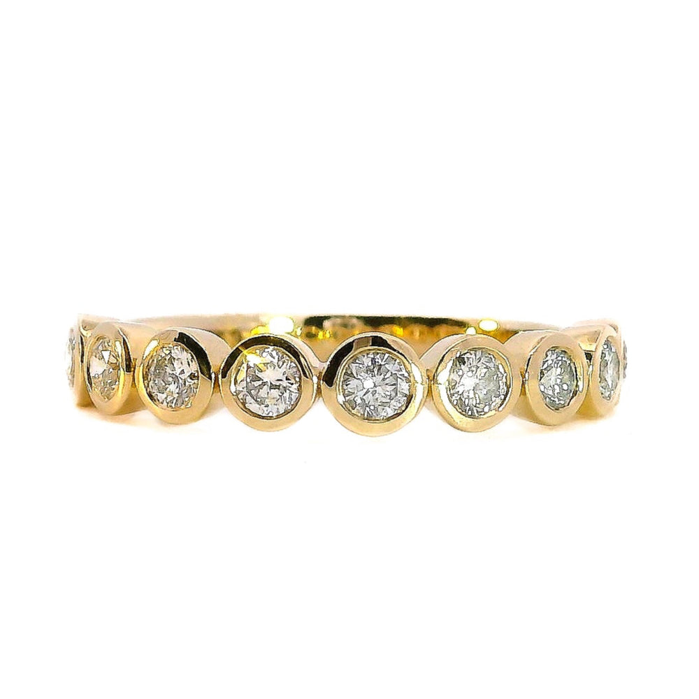 Yellow Gold Bezel Set Diamond Wedding Band, 0.48 CTTW - Carter's Collective Fine Jewelry