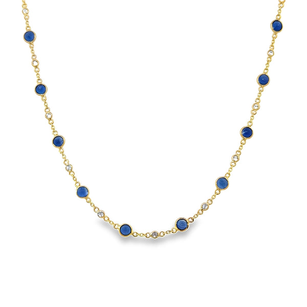 Alternating Sapphire and Diamond By The Yard Necklace
