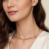 Gold Geometric Eternity Necklace, 16 Inches