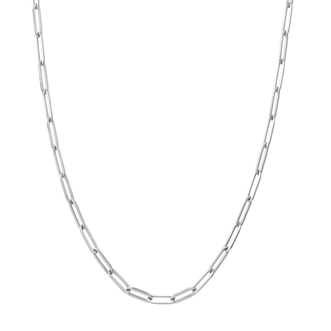 Sterling Silver Classic Paper Clip Chain Necklace, 20 Inches