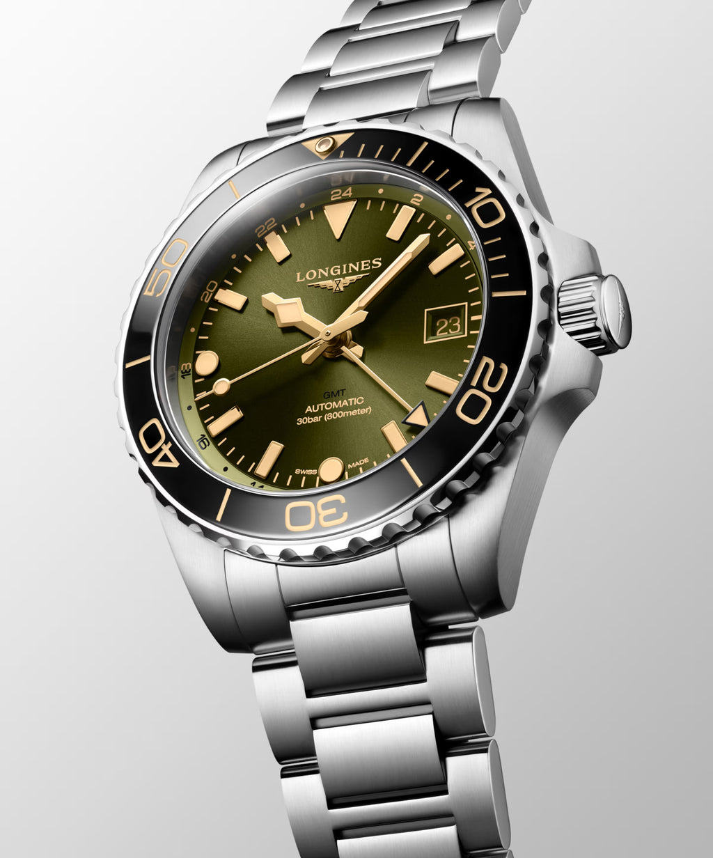 Longines "Hydroconquest" Diver's Watch with Sunray Green Dial, 41mm - Carter's Collective Fine Jewelry