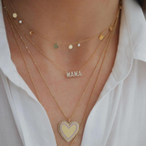 Diamond Block Font MAMA Necklace