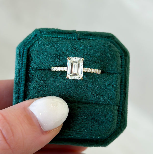 Paisley Emerald Cut Diamond Engagement Ring
