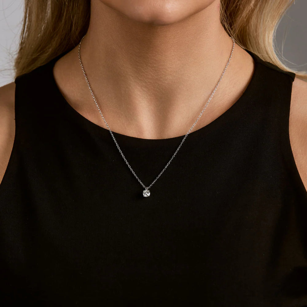 DOORBUSTER: Lab Grown Diamond Solitaire Drop Pendant, 0.50 CTTW - Carter's Collective Fine Jewelry