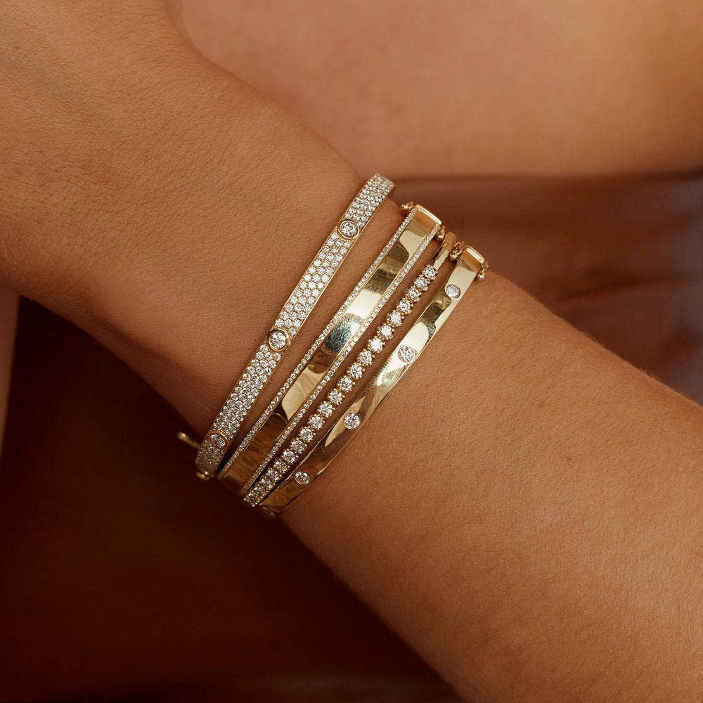 Diamond Bezel Set Bangle, 0.38 CTTW - Carter's Collective Fine Jewelry