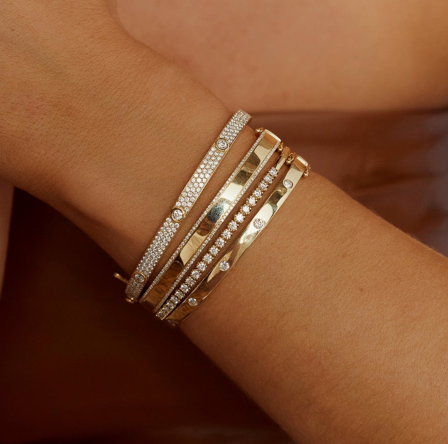 Diamond Bezel Set Bangle, 0.38 CTTW - Carter's Collective Fine Jewelry