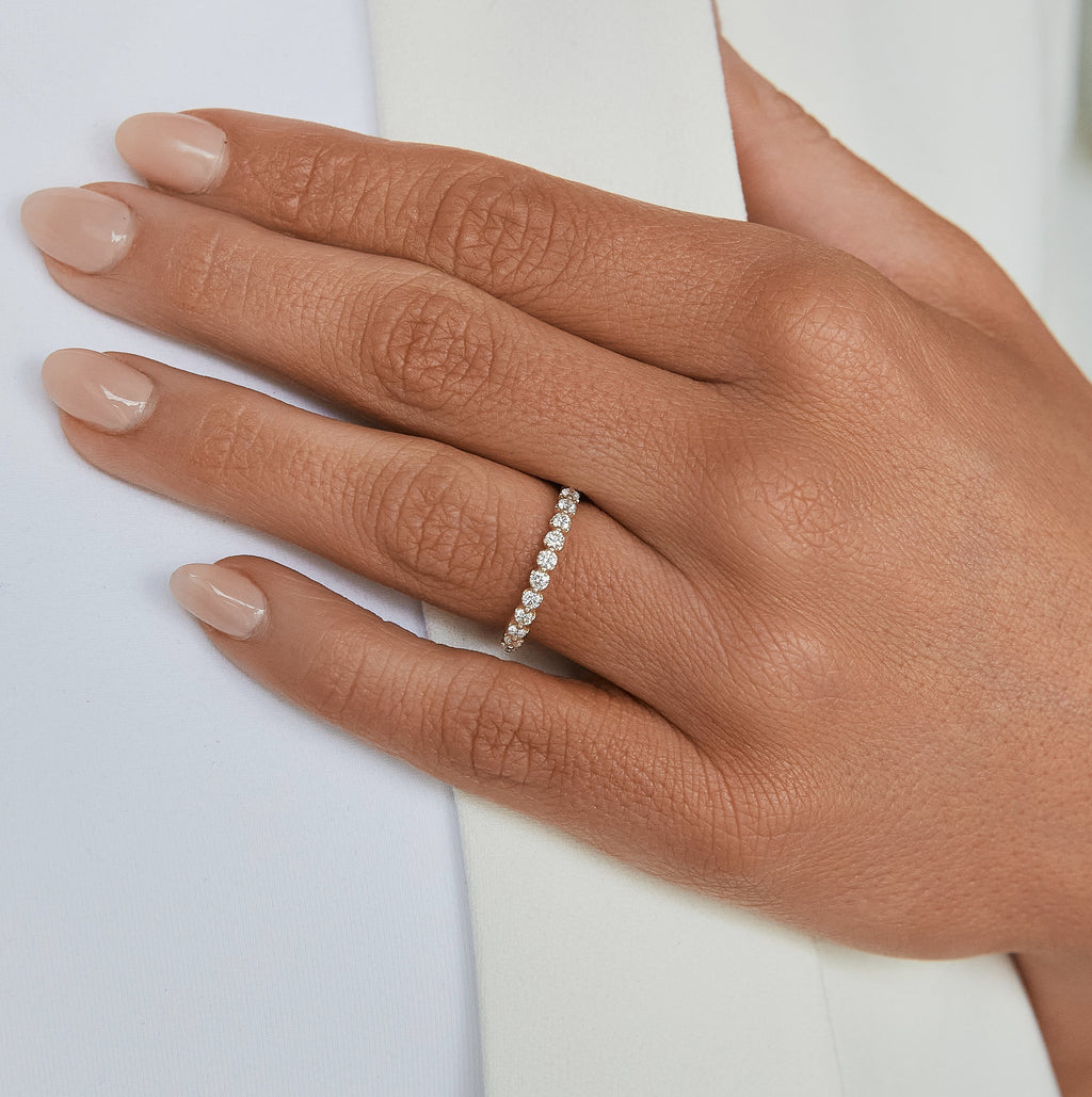 Posey Illusion Set Shared Prong Diamond Band, 1/2 Finger Coverage, 0.33 CTTW - Carter's Collective Fine Jewelry
