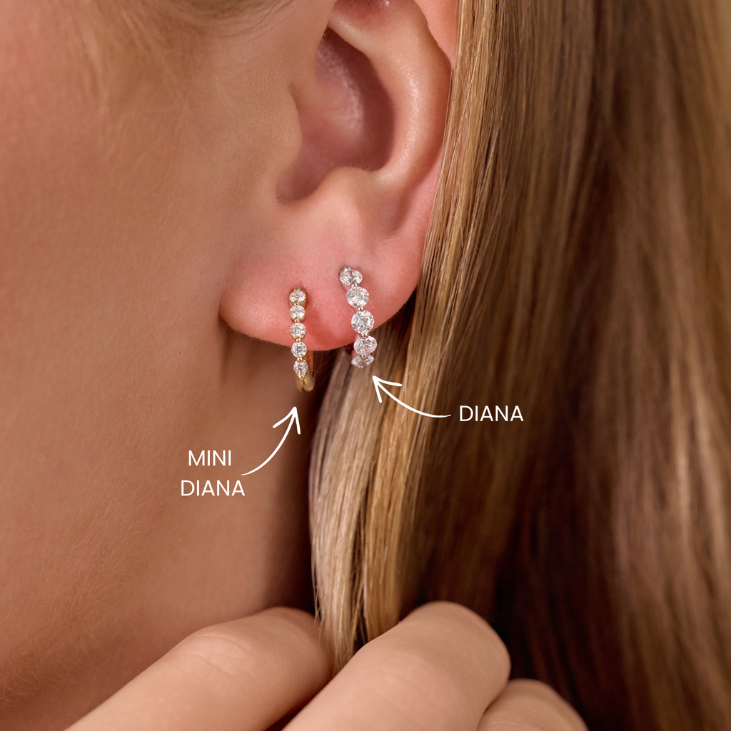 Mini Diana Diamond Huggie Hoops