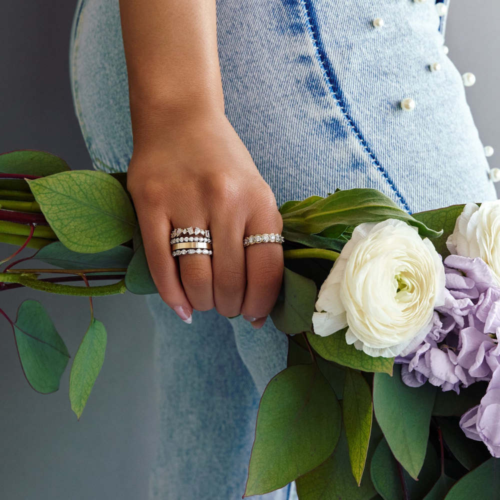 
                  
                    Cassia Yellow Gold Flat Stackable Spacer Wedding Band - Carter's Collective Fine Jewelry
                  
                