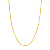 Men's 14K Yellow Gold Diamond Cut Rope Chain, 22"