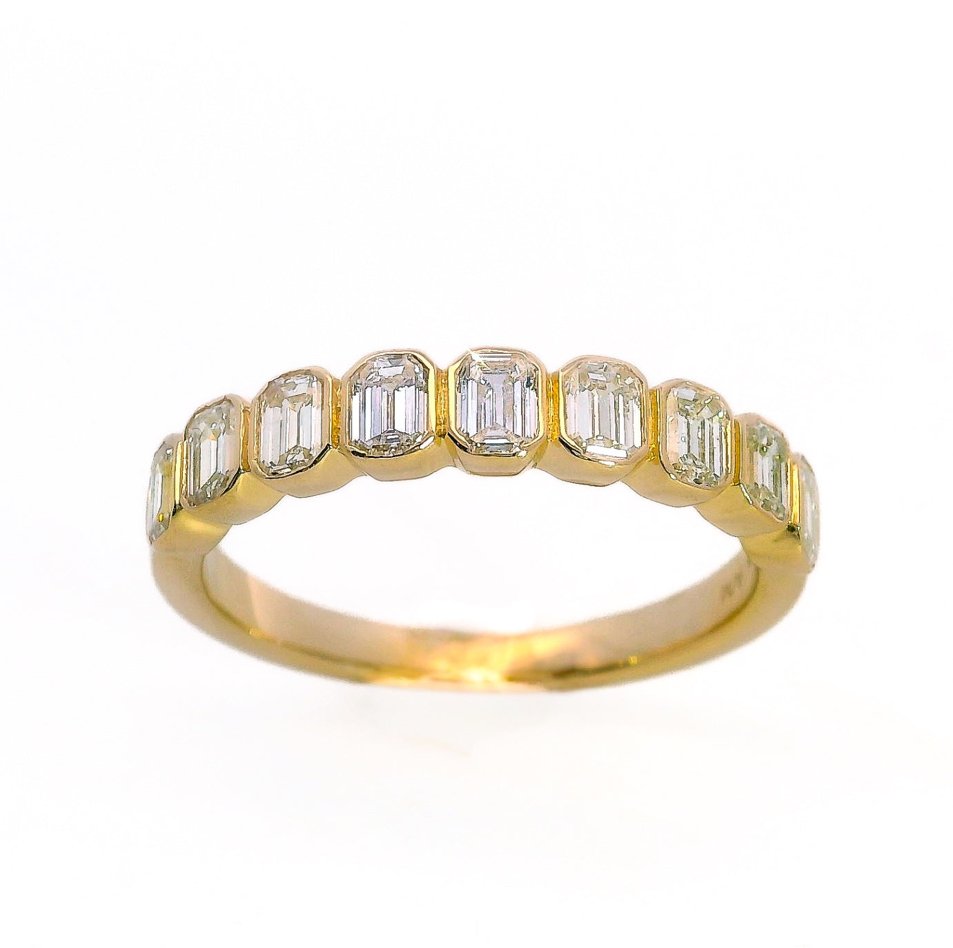 Lilac Emerald Cut Bezel Set Diamond Wedding Band, 0.90 CTTW - Carter's Collective Fine Jewelry