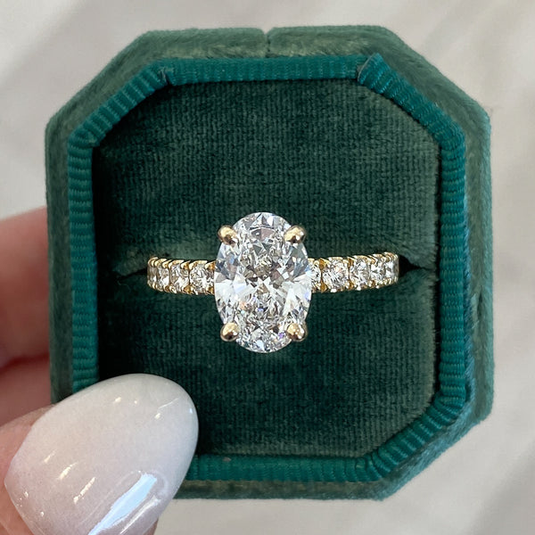 Hydrangea Oval Lab Grown Diamond Engagement Ring