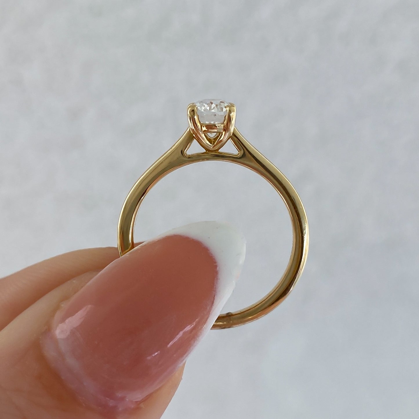 Dahlia Natural Oval Cut Diamond Solitaire Engagement Ring, 0.78 CTTW - Carter's Collective Fine Jewelry