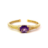 Previously Loved Judith Ripka Cuff Bracelet with Gemstone Accent