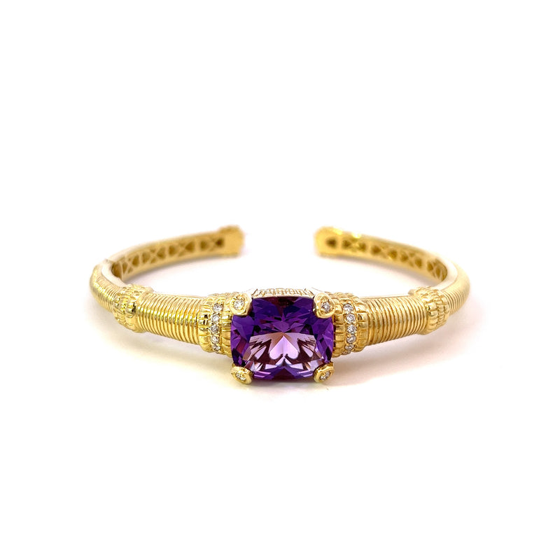 Previously Loved Judith Ripka Cuff Bracelet with Gemstone Accent