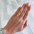 Two Stone Natural Step Cut Pear Shape Diamond Bypass Ring, 1.07 CTTW - Carter's Collective Fine Jewelry