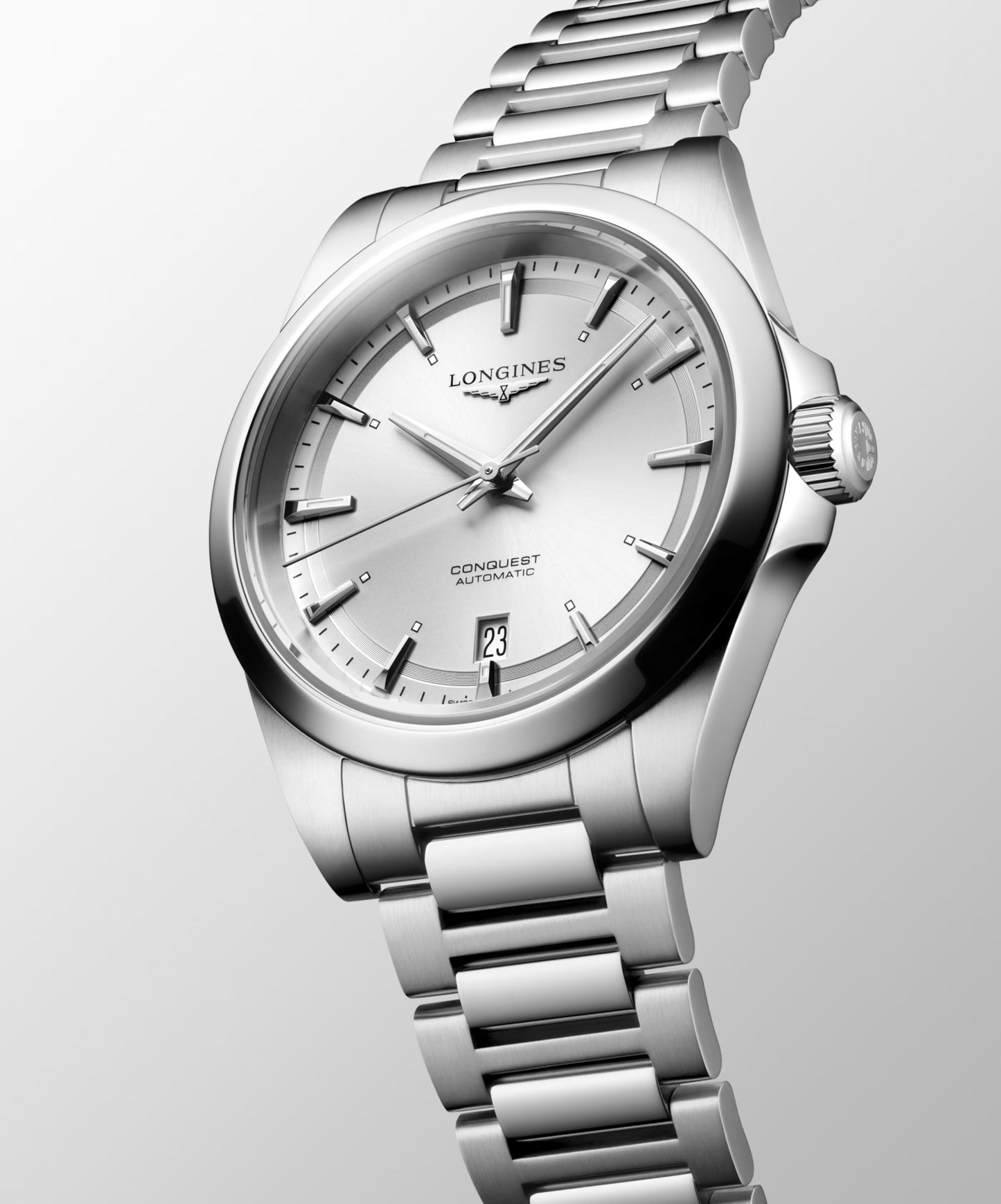 Longines "Conquest" Watch with Sunray Silver Dial, 38mm - Carter's Collective Fine Jewelry