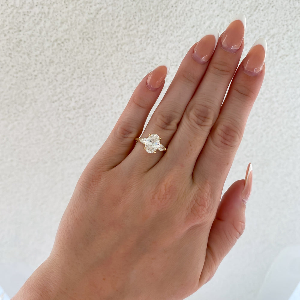 Daisy Lab Grown Oval Cut Diamond Engagement Ring, 2.32 CTTW - Carter's Collective Fine Jewelry