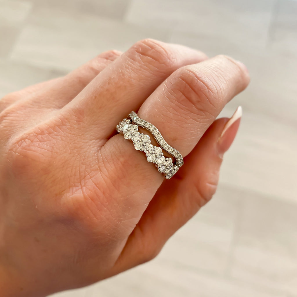 Natural Diamond Wave Stackable Band Wedding Ring, 0.25 CTTW - Carter's Collective Fine Jewelry