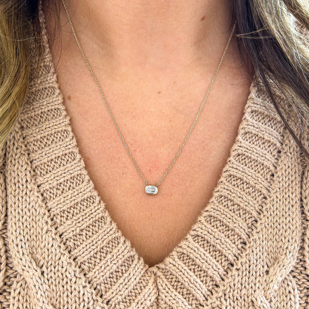 
                  
                    Natural Crisscut Diamond Faux Bezel Necklace
                  
                