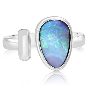 Australian Boulder Opal Open Ring