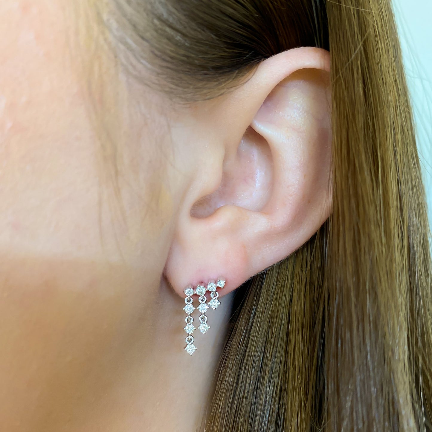 Petite Diamond Climber Dancing Dangle Earrings