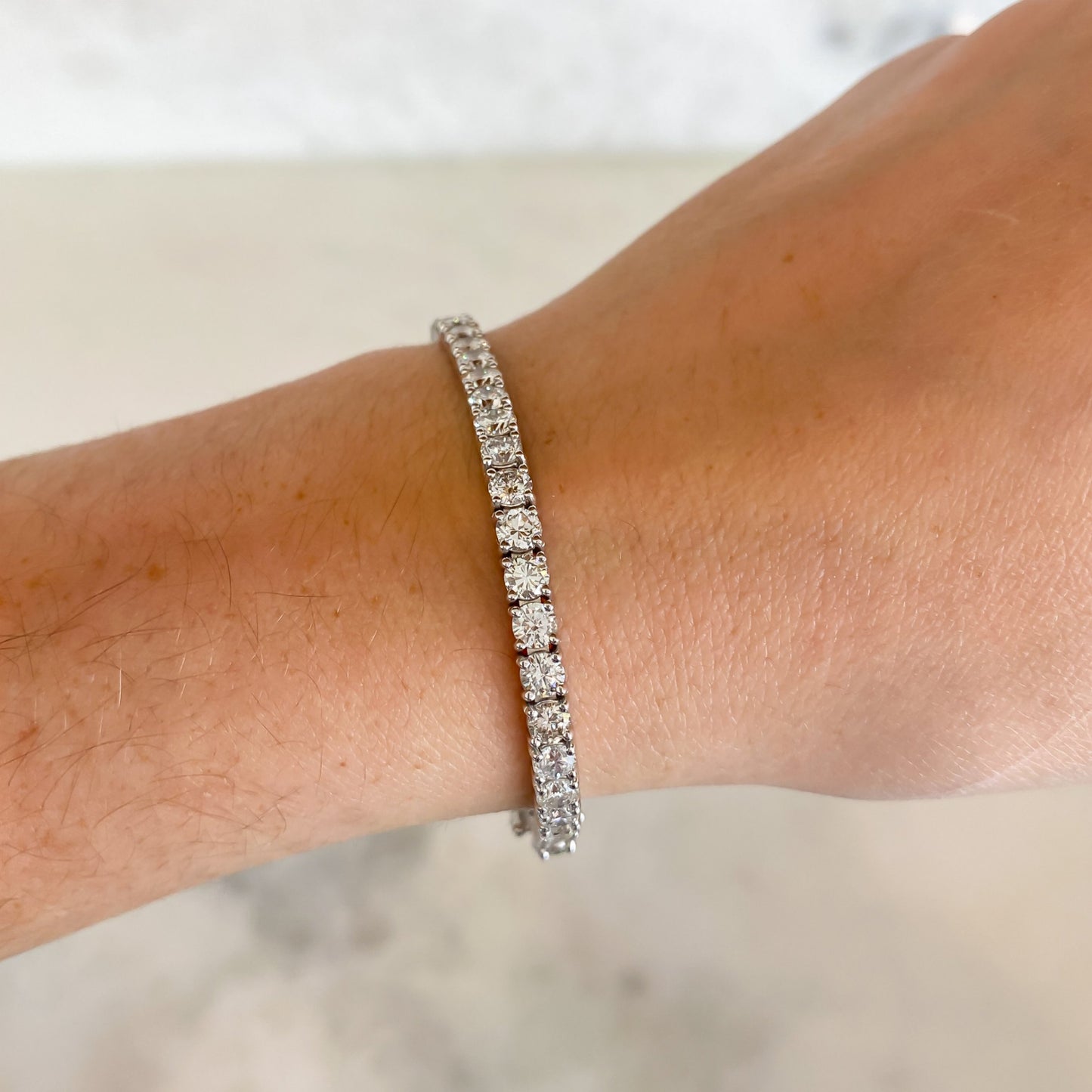 Classic Four Prong Diamond Tennis Bracelet, 9.32 CTTW