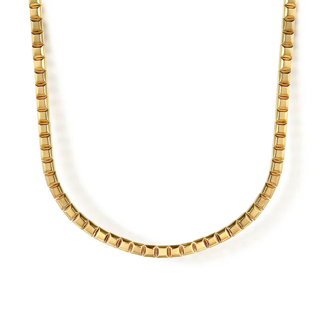 Gold Geometric Eternity Necklace, 16 Inches