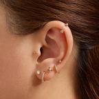 Aria Triple Dots Piercing Stud Earring (Single) - Carter's Collective Fine Jewelry