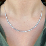 Halfway Crown Set Diamond Tennis Necklace, 1.07 CTTW