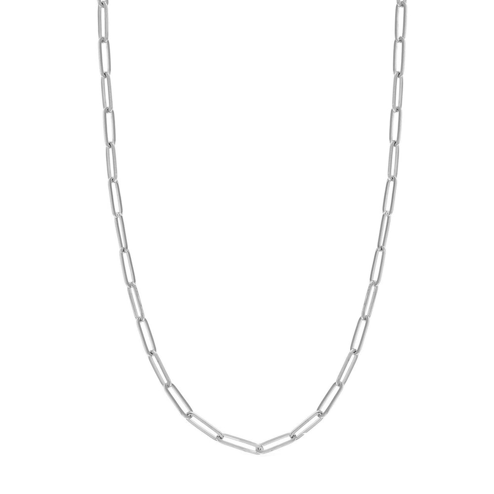 Large Sterling Silver Paper Clip Chain, 18 Inches