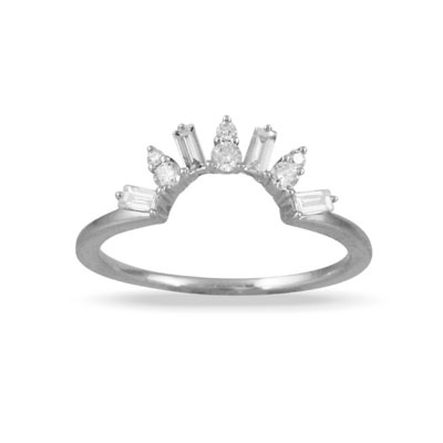 Baguette & Round Diamond Contour Band Wedding Ring, 0.34 CTTW - Carter's Collective Fine Jewelry