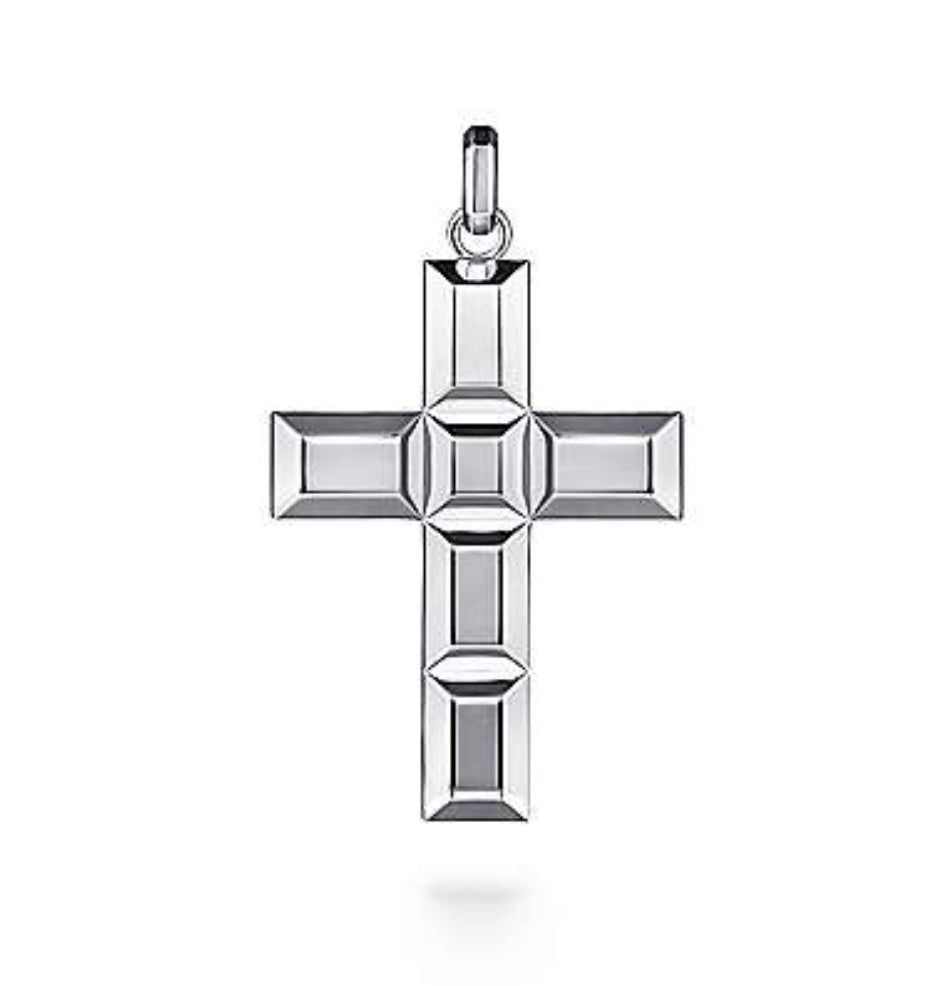 
                  
                    Sterling Silver Rectangular Station Cross Pendant (Chain Not Included)
                  
                