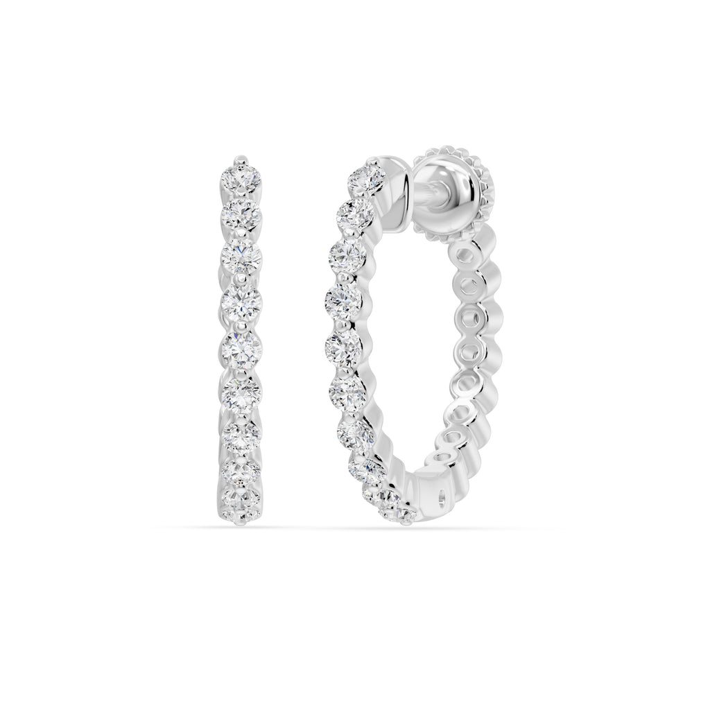 Lab Grown Shared Prong Diamond Hoop Earrings, 0.37 CTTW - Carter's Collective Fine Jewelry