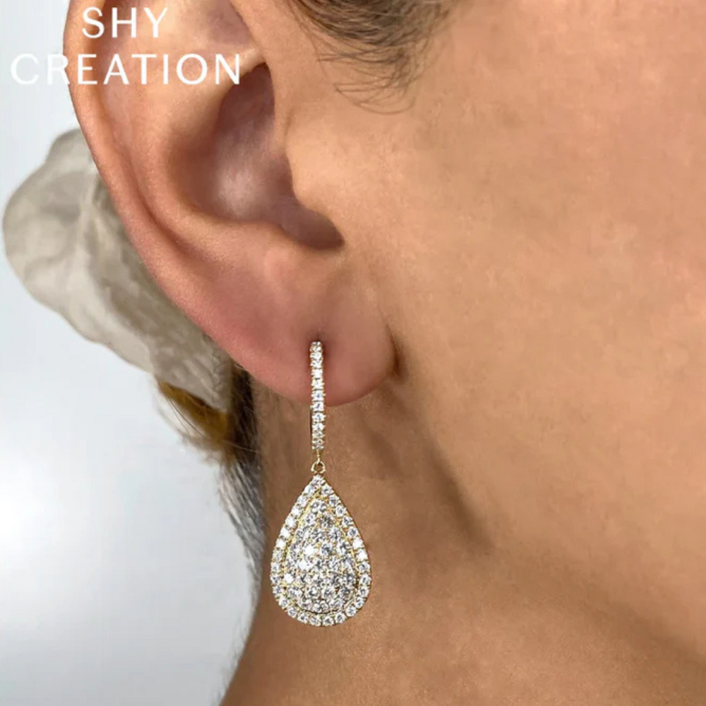 
                  
                    2.18ct Pear Shape Pave Diamond Drop Earrings
                  
                