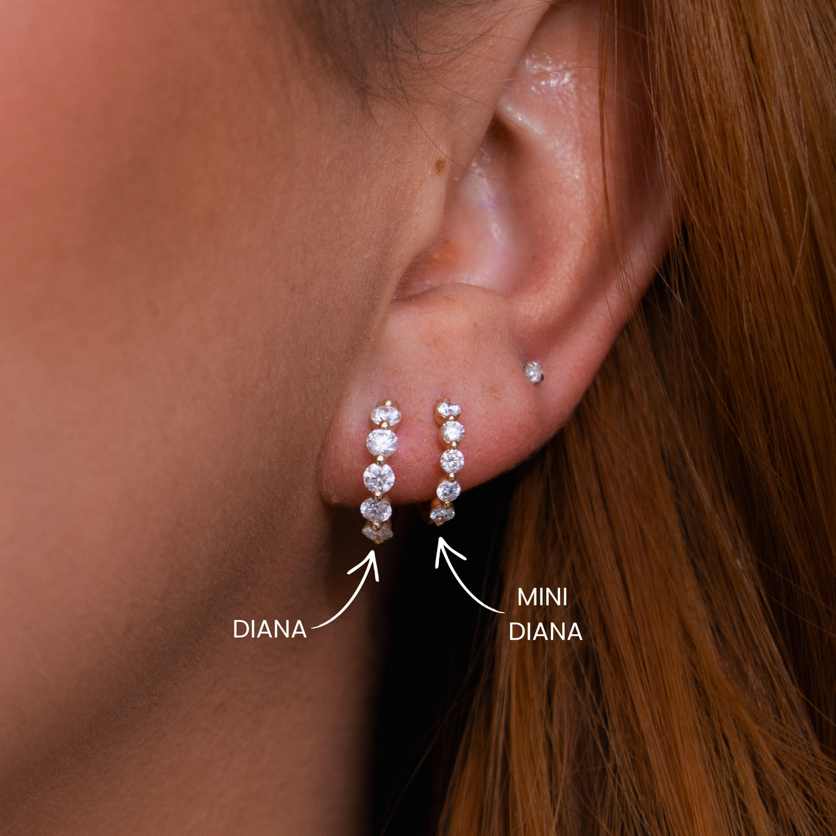 Diana Diamond Huggie Hoops
