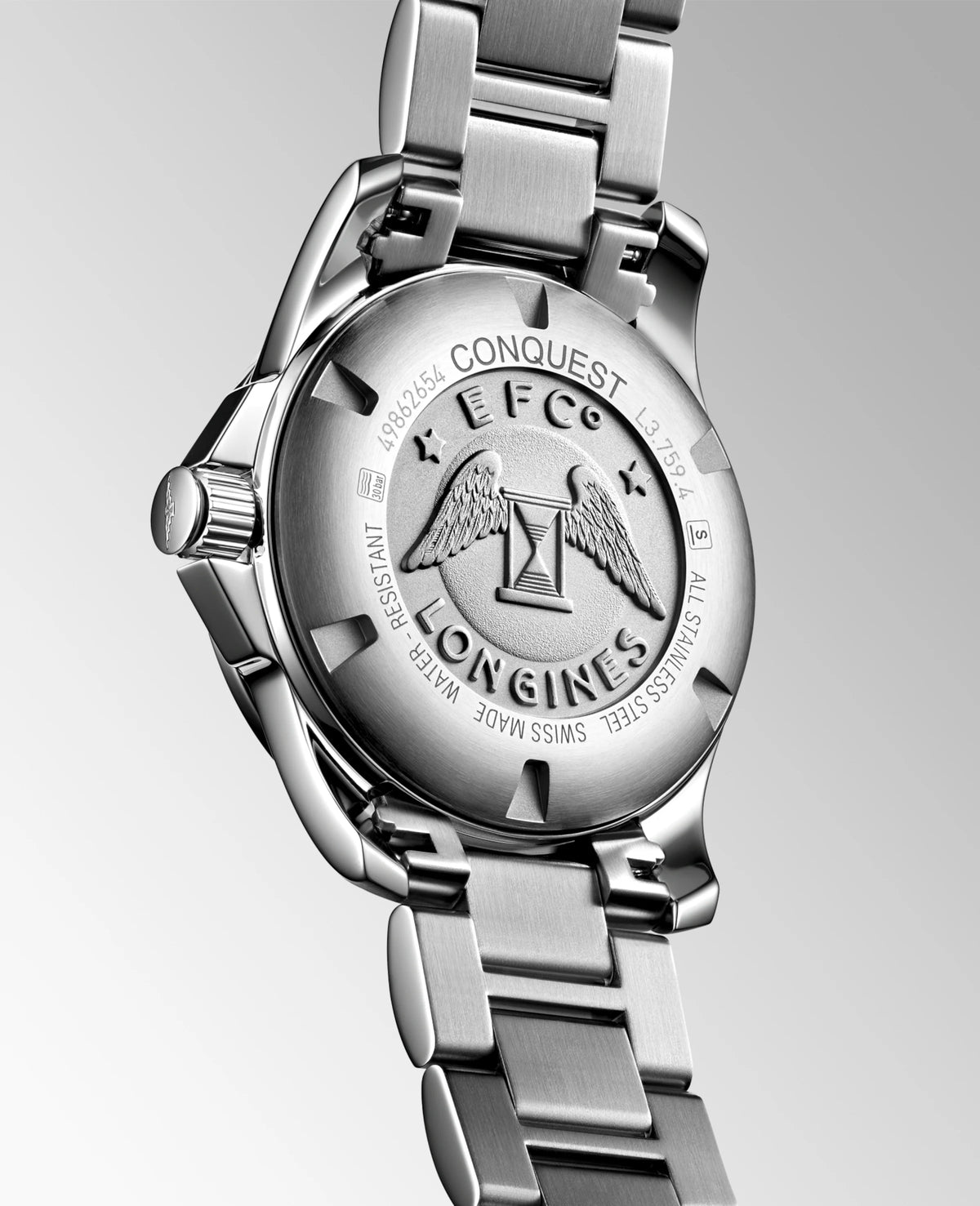 Longines "Conquest" Watch with Quartz & Polished Black Dial, 41mm - Carter's Collective Fine Jewelry