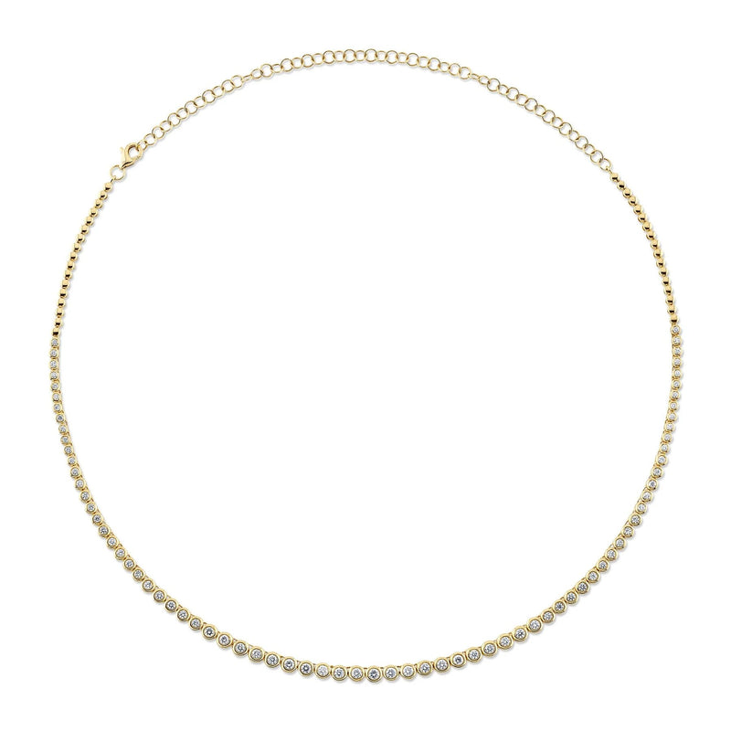 Bezel Diamond Tennis Necklace