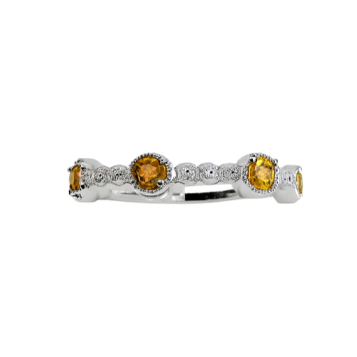 Citrine Alternating Half-Eternity Stackable Band - Carter's Collective Fine Jewelry