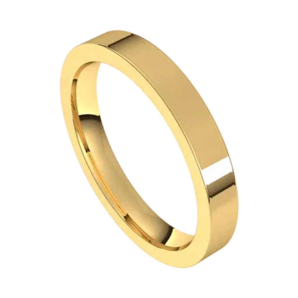 Yellow Gold Flat Spacer Band, 3mm
