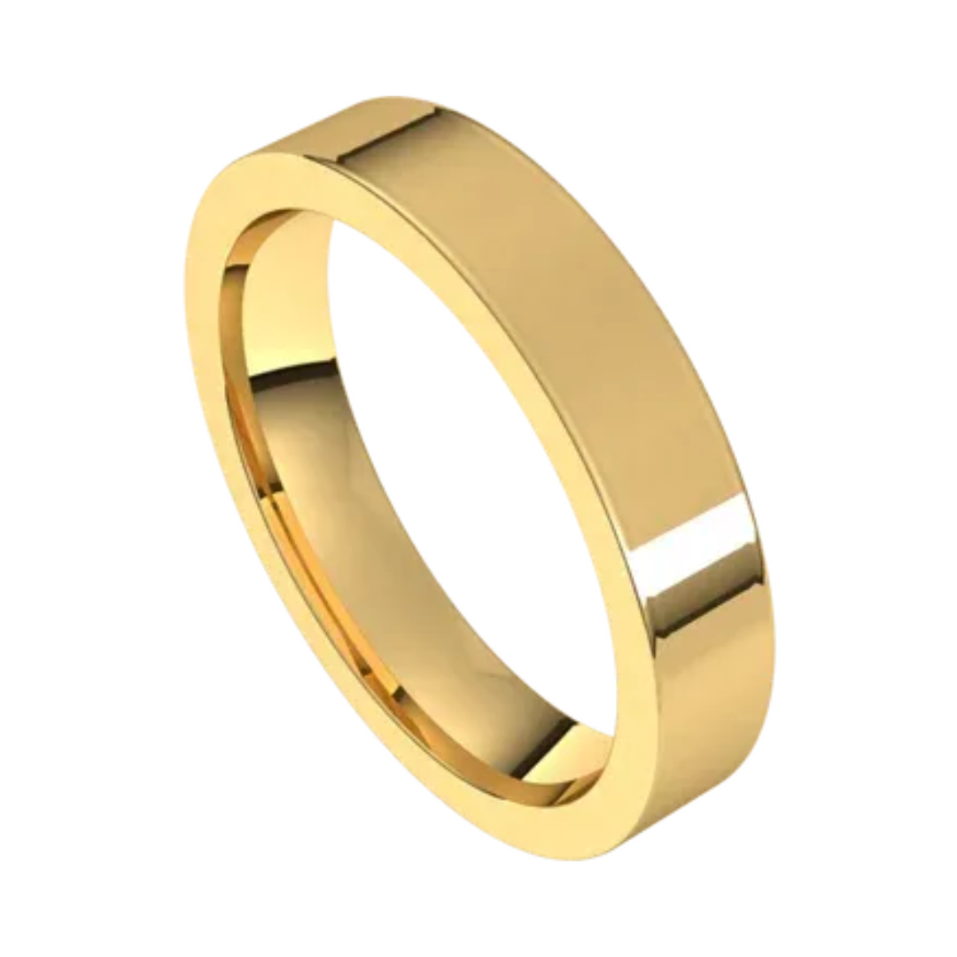 Yellow Gold Flat Spacer Band, 4mm