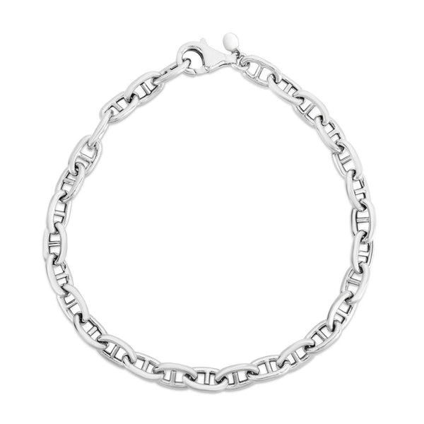 Sterling Silver Puffed Mariner Bracelet, 7.5 Inches