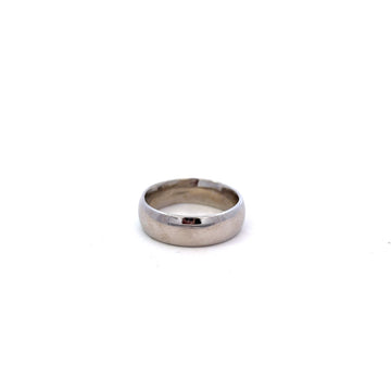 "Previously Loved" - White Metal - Comfort Fit Men's Wedding Band - 6.5mm - Size 9 - 5.2 dwt