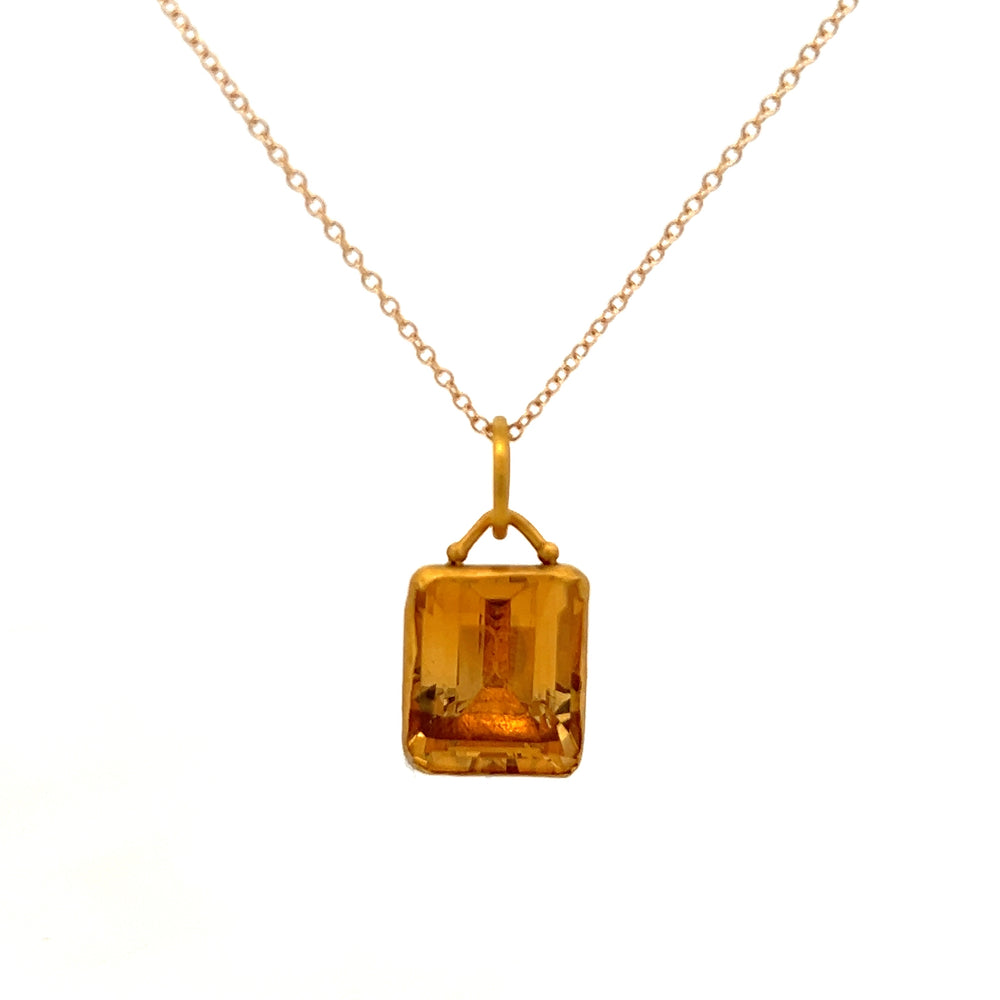 Handmade Citrine Bezel Charm