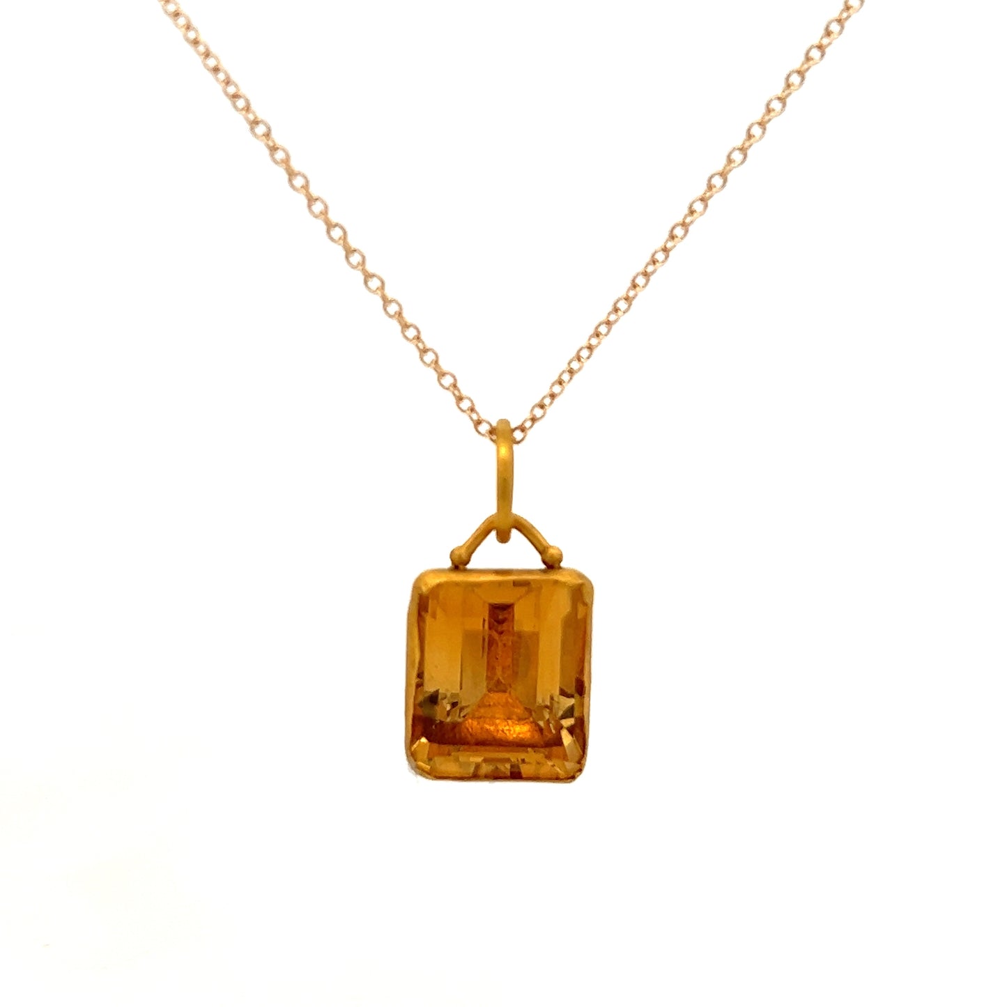 Handmade Citrine Bezel Charm