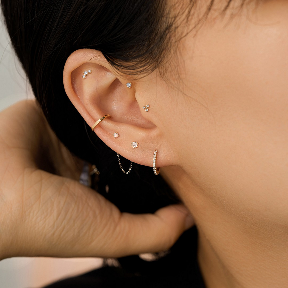 Hera Opal Piercing Stud Earring (Single) - Carter's Collective Fine Jewelry