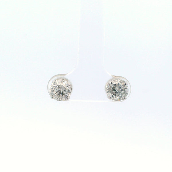Previously Loved 2 CTTW Four Prong Natural Diamond Stud Earrings with Screw Backs (Sold As Is)
