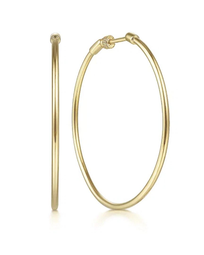 Gold Round Hoop Earrings