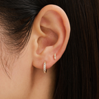 Sydney Baguette White Sapphire Piercing Stud Earring (Single) - Carter's Collective Fine Jewelry