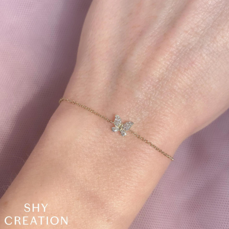 Whimsical Diamond Butterfly Bracelet